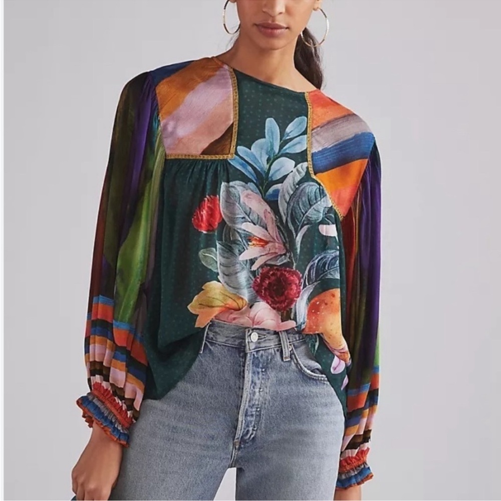 NWT Anthropologie Blank London Miranda peasant blouse